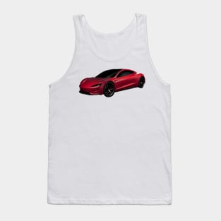 Tesla Roadster Oil Painting Tank Top